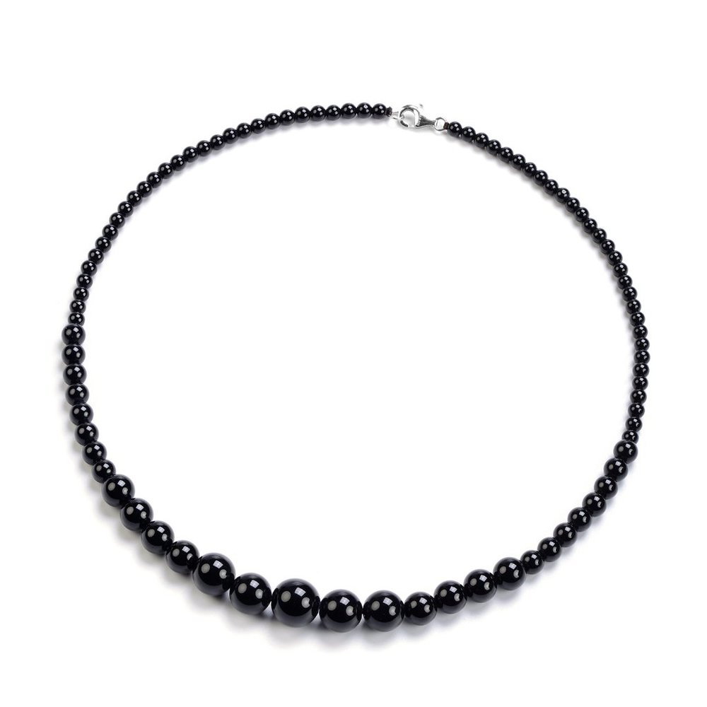 Black Agate Beaded Necklace